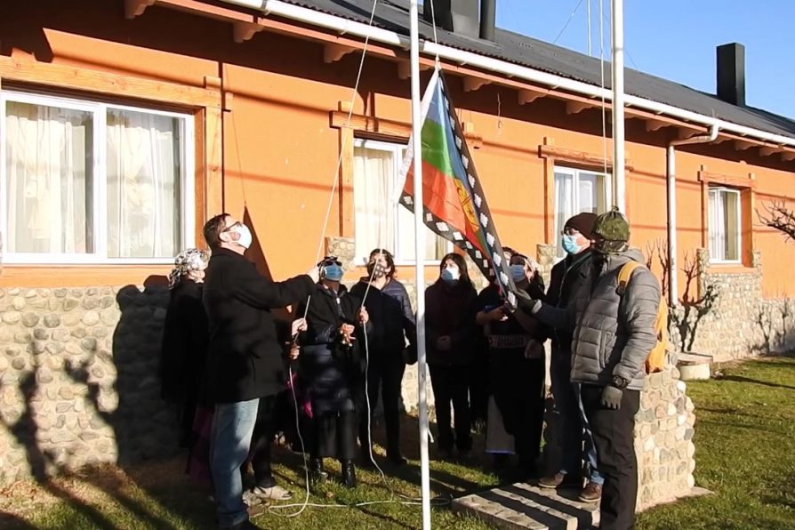 Por primera vez bandera mapuche es izada en DPP de General Carrera